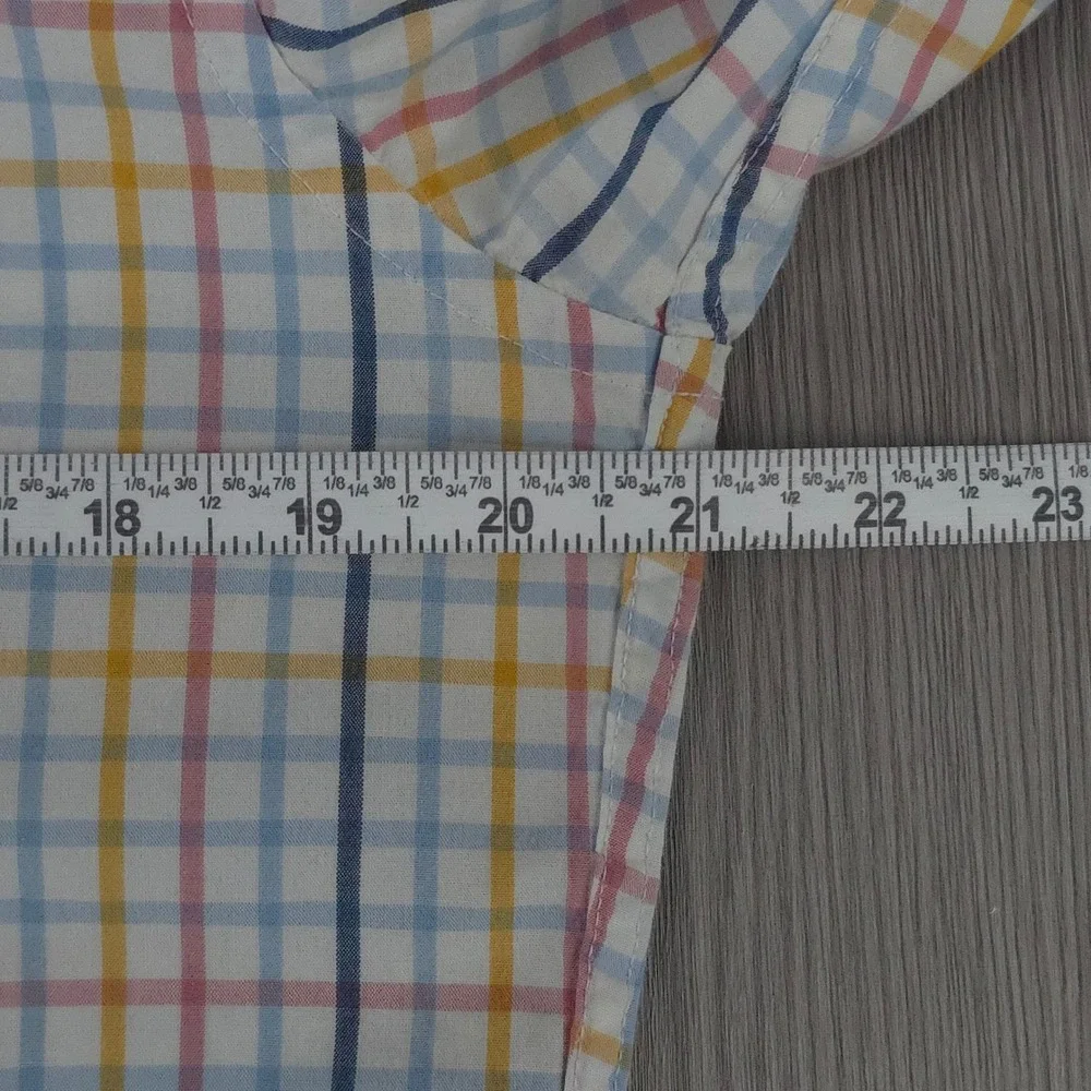 J Crew Flex Washed Slim Untucked Plaid Button Down Shirt Mens Medium